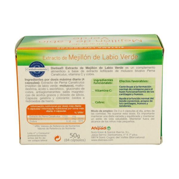 Mejillón de Labio Verde (84 Cáp)- Dietisa - Imagen 2