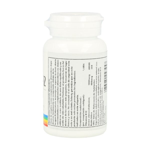 Vitamina B-12 con Ácido Fólico (90 compr.) - Solaray - Imagen 2