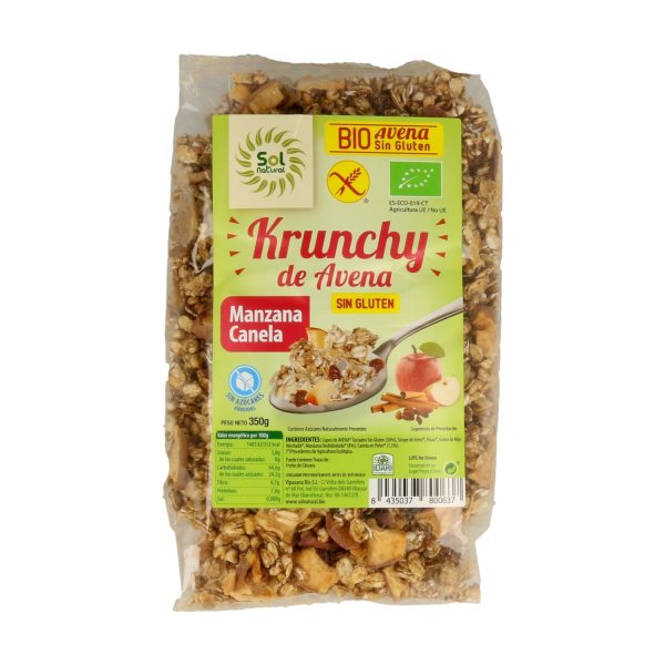 Muesli Krunchy Avena con Manzana y Canela S/ Gluten Bio (350 gr) - Sol Natural