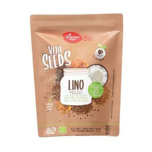 Vitaseeds Lino Molido con Trigo Sarraceno, Nibs de Cacao y Almendras Bio - El Granero Integral
