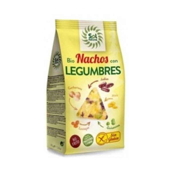Nachos de Maíz con Legumbres Sin Gluten Bio - 80 gr. - Sol Natural