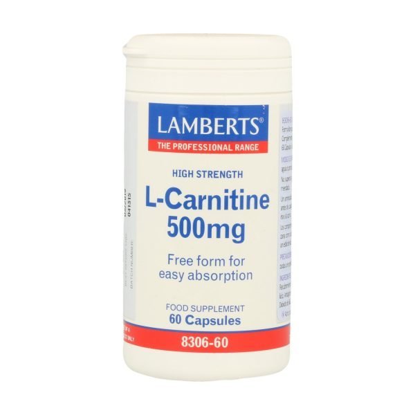 L-Carnitina 500 mg Pura en forma libre. Aminoácido no esencial - Lamberts