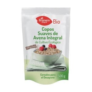 Copos suaves de avena integral S/ Gluten Bio (500 gr) – El Granero Integral