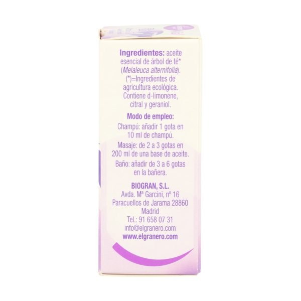 Aceite esencial de árbol de té Bio (12ml) - El Granero Integral - Imagen 2