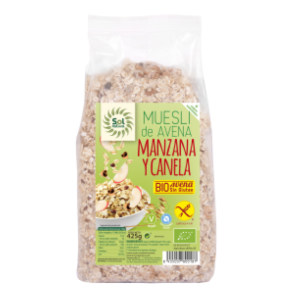 Muesli de Avena Manzana-Canela Bio Sin Gluten (425 gr) - Sol Natural
