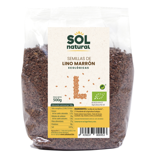 Semillas de Lino Marron Bio (500 gr) - Sol Natural