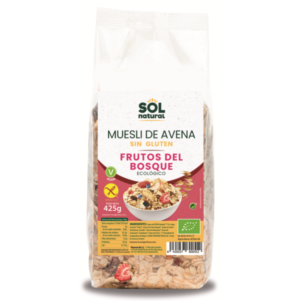 Muesli Avena con Frutas del Bosque S/ Gluten (425 gr) - Sol Natural