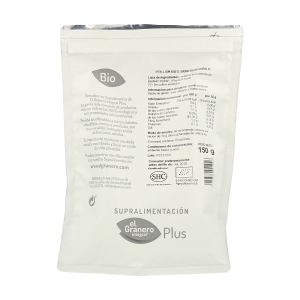 Psyllium Bio - 150 gr. - El Granero Integral - Imagen 2