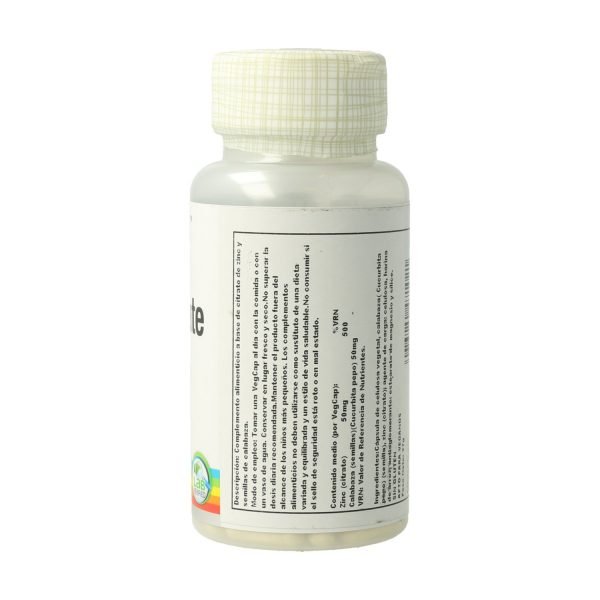 Zinc Citrate - 60 cáps. vegt. - Solaray - Imagen 3