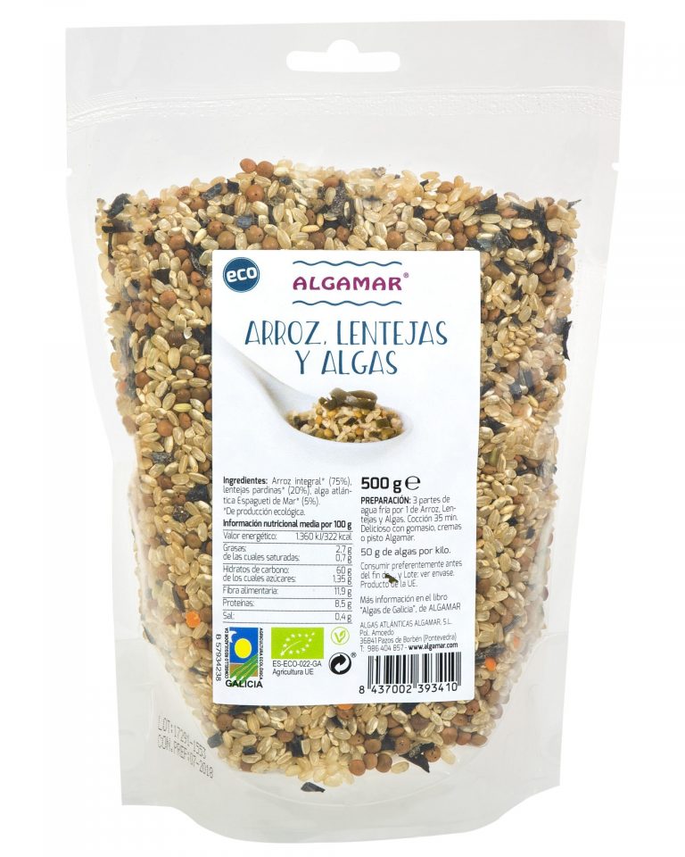 Arroz Con Lentejas Y Algas - 500 gr. - Algamar