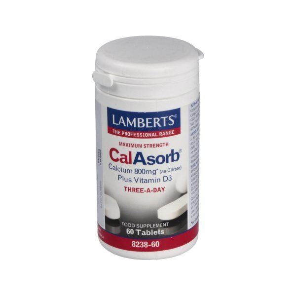 CalAsorb®, Calcio 800 mg como Citrato y Vitamina D3 60 tabletas - Lamberts