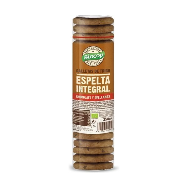 Galleta espelta integral chocolate avellanas (250gr)  -Biocop