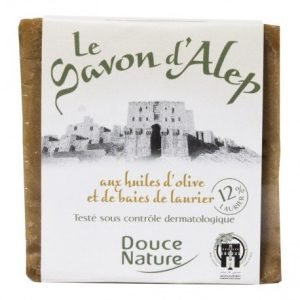Pastilla de jabón de alepo 12% y laurel (200g) – Douce Nature