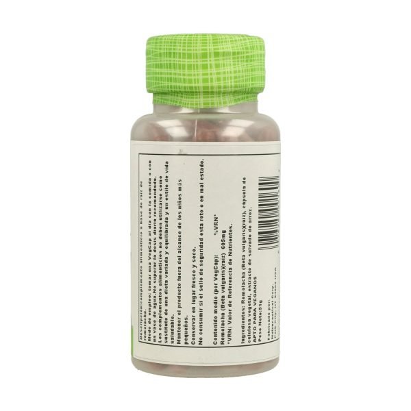 Remolacha (Beet) - 100 cáps. vegt. - Solaray - Imagen 2