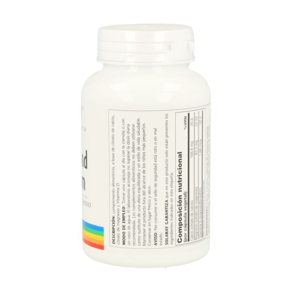 Calcium Magnesium with Vitamin D - 90 cáps. vegt. - Solaray - Imagen 3