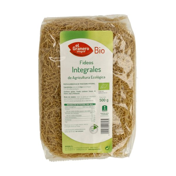 Fideos Integrales Bio (500 gr) - El Granero Integral