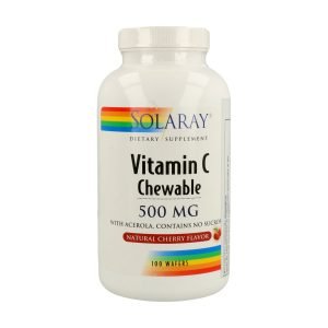 Vitamin C Chewable Natural Cherry Flavor (100 compr. 500 mg) – Solaray