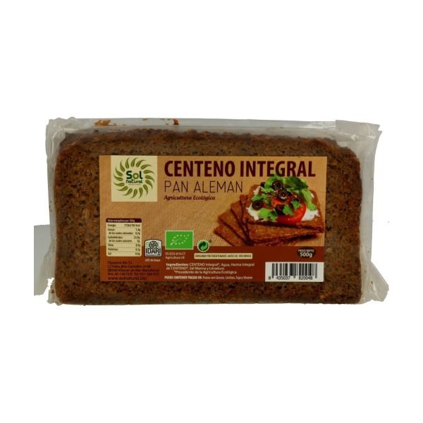 Pan Alemán de Centeno Integral Bio (500 gr) - Sol Natural - Imagen 2