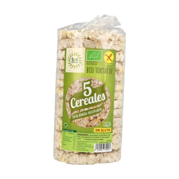 Tortitas 5 Cereales Bio Sin Gluten - Sol Natural - Imagen 2