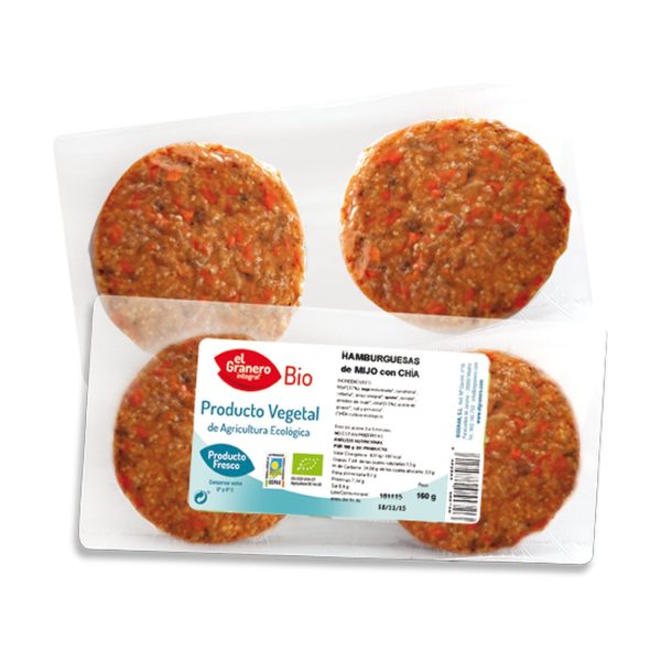 Hamburguesa vegetal de Mijo con Chía Bio - El Granero Integral