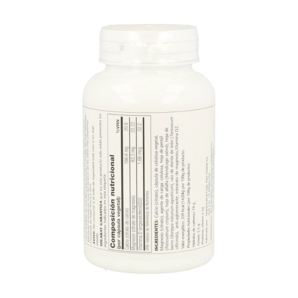 Calcium Magnesium with Vitamin D - 90 cáps. vegt. - Solaray - Imagen 2