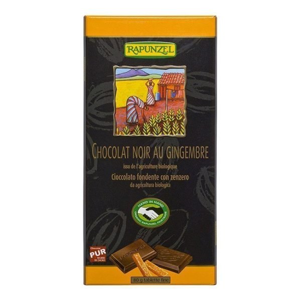 Tableta de chocolate con jengibre (80g) - Rapunzel