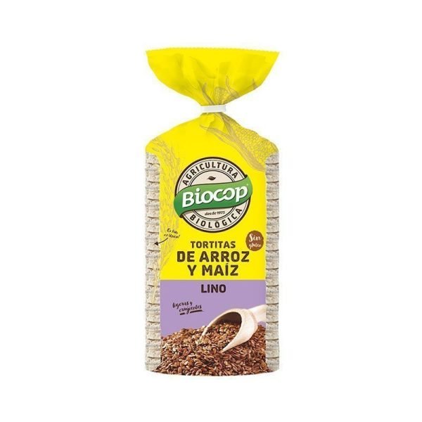 Tortita de arroz, maíz y semillas de lino (200g) - Biocop