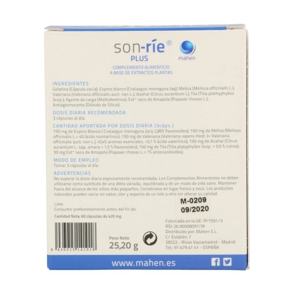 Son-Rie Plus - 60 cáps. - Mahen - Imagen 2
