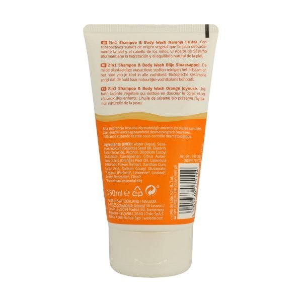 2 en 1 Champú y Gel de Ducha Naranja Frutal - Weleda - Imagen 2