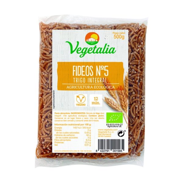 Fideos Gruesos Integrales Nº5 - 500 gr. - Vegetalia