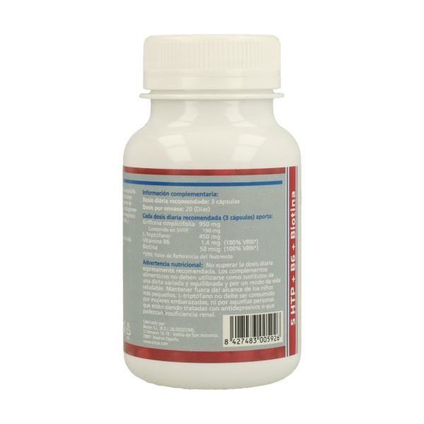 5 HTP + B6 + Biotina (60 cáps) - Sotya - Imagen 3