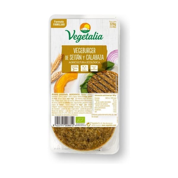 Hamburguesa Seitán y Calabaza - 320 gr. - Vegetalia