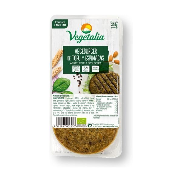 Hamburguesa Tofu y Espinacas - 320 gr. - Vegetalia