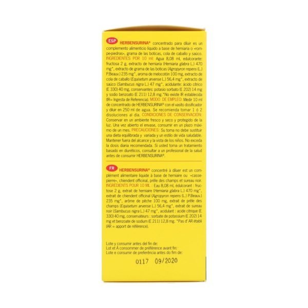 Herbensurina Concentrado Para Diluir (250 ml)- Deiters - Imagen 2