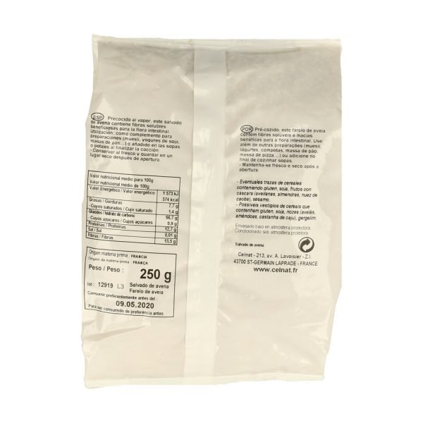 Salvado de Avena Bio 250 gr. - Celnat - Imagen 2