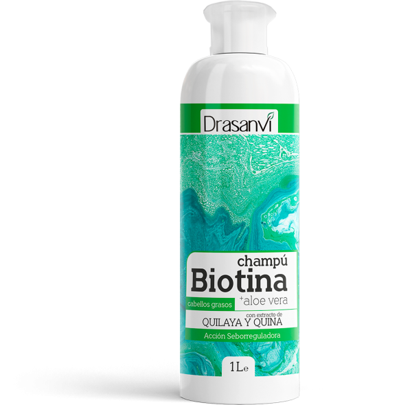Champú Biotina y Aloe vera Pelos grasos (1L) - Drasanvi