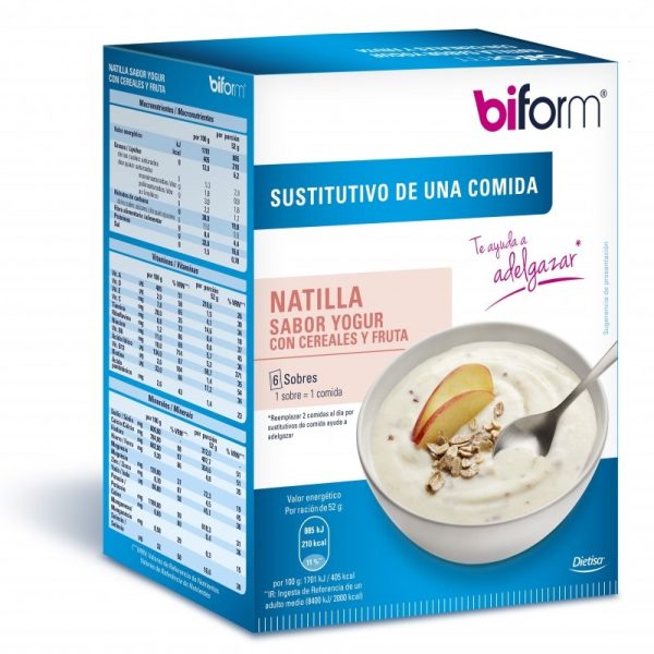 Biform Crema Yogur con Cereales y Fruta (6 Sobres) - Dietisa