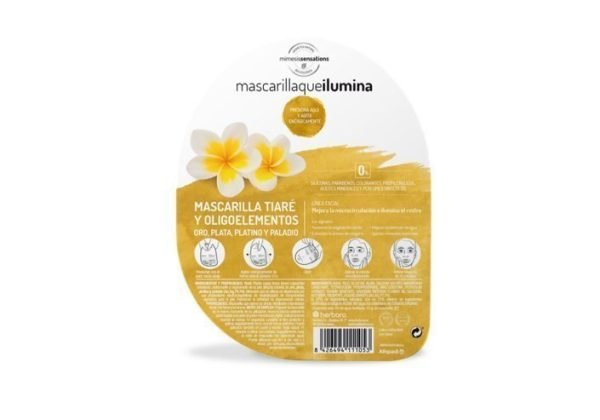 Mascarilla que ilumina Tiaré y oligoelementos (oro, plata, platino y paladio) - Herbora