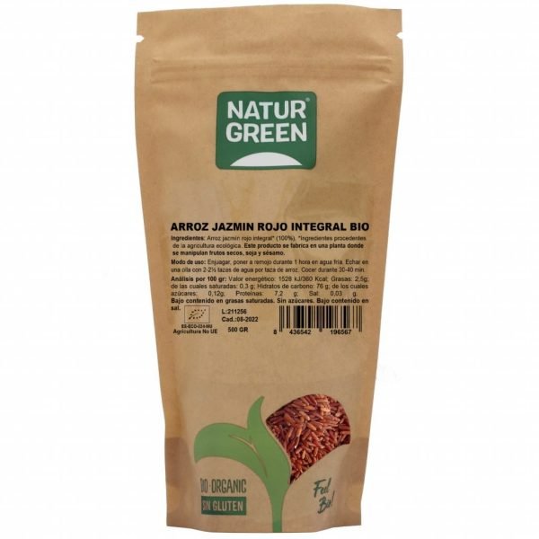 Arroz Jazmín Rojo Integral Bio (500 gr) - NaturGreen
