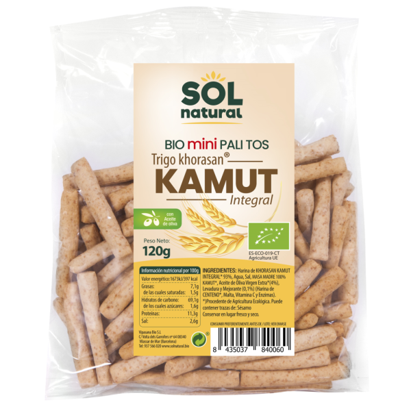 Mini Palitos de Kamut Integral  Bio  (120gr)- Sol Natural