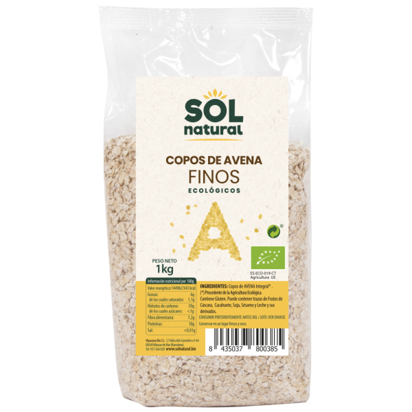 Copos de Avena Finos Grande Bio (1Kl) - Sol Natural