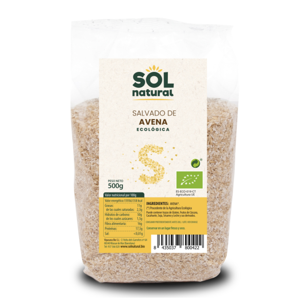 Salvado de Avena Bio (500gr) - Sol Natural