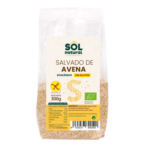 Salvado de Avena S/Gluten (300gr) Bio - Sol Natural