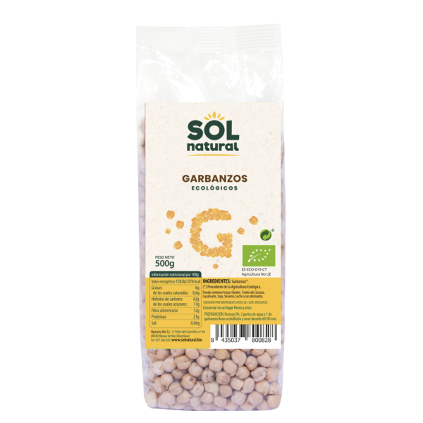 Garbanzos Bio (500 gr) - Sol Natural