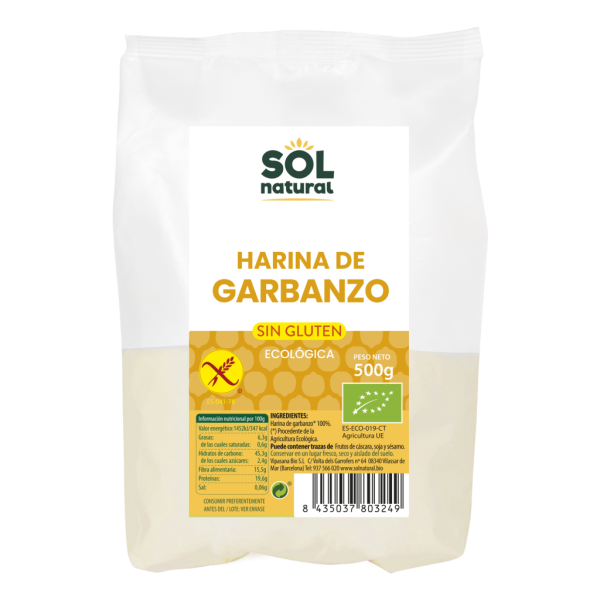 Harina de Garbanzo sin Gluten Bio (500 ml) - Sol Natural