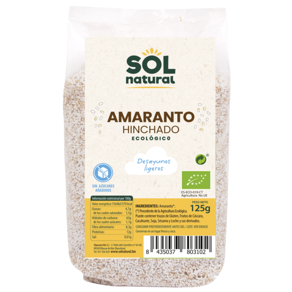 Amaranto Hinchado Bio (200 gr) - Sol Natural