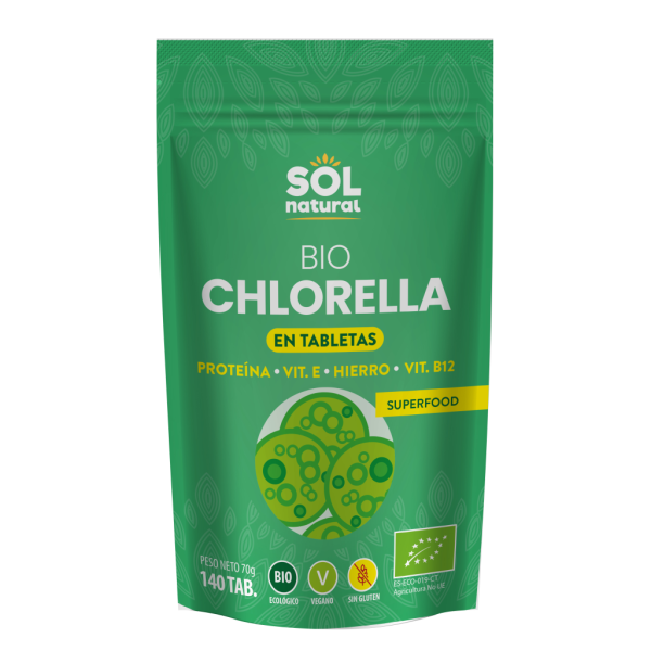Chlorella en Tabletas Bio  (140 Tab)- Sol Natural