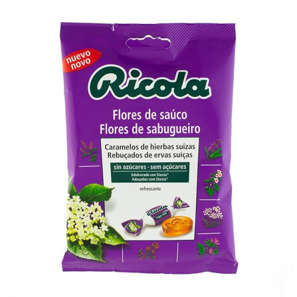 CARAMELOS RICOLA FLORES DE SAÚCO SIN AZÚCAR (70 Gr) - RICOLA