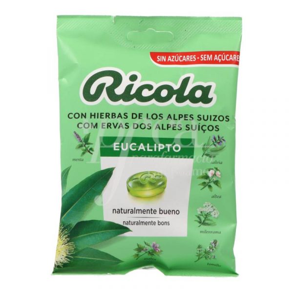 CARAMELOS RICOLA EUCALIPTO SIN AZÚCAR (70gr)  -RICOLA