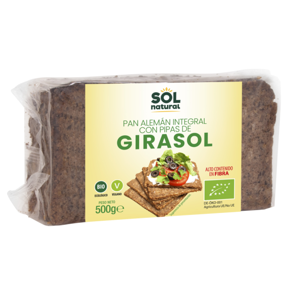 Pan alemán con semillas de girasol bio (500 gr) - Sol Natural